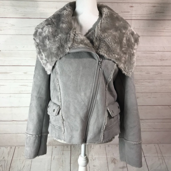 INC International Concepts Jackets & Blazers - INC | Faux Suede asymmetrical Zip Jacket Gray XL